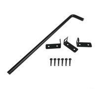 Besttoolifes Kit di chiusura per cancello da giardino, con sistema di bloccaggio per porta scorrevole, con viti, per recinzione esterna, nero (45,7 cm)
