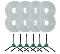 Besttoolifes Kit spazzola laterale e panno mocio, 6 spazzole laterali, 8 panni mocio, pulizia degli angoli, materiale duraturo, facile da installare, compatibile con i modelli