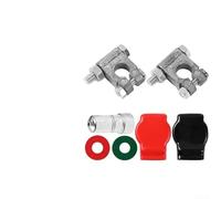 Besttoolifes Kit terminale e coperchio per batteria, in lega di zinco con coperture protettive e spazzola di pulizia, per auto, camion, roulotte e applicazioni marine