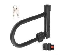 Besttoolifes Lucchetto a U portatile, resistente, per bicicletta, con grillo in lega di acciaio da 15 mm, rivestito in PVC, antifurto a forma di U con cavo in acciaio (lucchetto a forma di U per