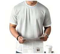 Besttoolifes Maglietta da uomo a maniche corte in due pezzi, vestibilità | Silhouette rilassata alla moda, design finto a strati, morbido tessuto in poliestere per l'uso quotidiano e le gite in
