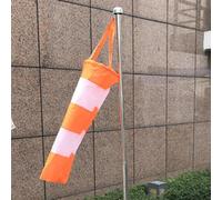 Besttoolifes Manicotto a vento per esterni, resistente indicatore di direzione del vento di grado aeroportuale in arancione-bianco con strisce riflettenti, design resistente alle intemperie e