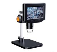Besttoolifes Microscopio digitale con fotocamera da 4,3 pollici, ingrandimento 50X-1000X, microscopio composto 1080p, 8 luci LED regolabili, lente d'ingrandimento per insetti, piante, circuiti