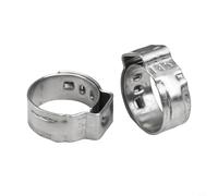 Besttoolifes Morsetti per tubi in acciaio inossidabile a orecchio singolo 304, riutilizzabili, per idraulici, anelli di fissaggio per tubi flessibili continui (14,5 mm)