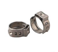 Besttoolifes Morsetti per tubi in acciaio inossidabile a orecchio singolo 304 riutilizzabili per tubi idraulici anelli di fissaggio per tubi flessibili continui (13,3 mm)