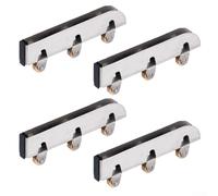 Besttoolifes Morsetto per porta scorrevole e puleggia doccia in acciaio inox da 5 mm per porte in vetro pesante, capacità di carico 40 kg, argento, confezione da 4