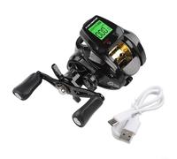 Besttoolifes Mulinello da pesca digitale per baitcasting, rapporto di trasmissione 7,2:1, con allarme morso di pesce, contatore di profondità, sistema frenante magnetico, batteria ricaricabile