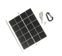 Besttoolifes Pannello solare 6 W 5 V per ricarica del telefono, caricabatterie solare USB in silicone monocristallino ad alta efficienza, con cavo da 50 cm, per esterni, campeggio e bassa potenza (C)