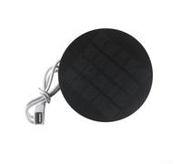Besttoolifes Pannello solare rotondo da 2 W 5 V con uscita USB per caricabatterie mobile esterno, silicio monocristallino per luci solari e giardino