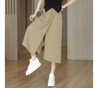 Besttoolifes Pantaloni larghi da donna a gamba larga con elastico in vita | Elastico in vita, tessuto estivo traspirante, per una vestibilità comoda e dritta, per abbigliamento casual