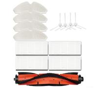 Besttoolifes Parti di ricambio per robot aspirapolvere R9 - Spazzola a rullo principale, 4, 4 spazzole laterali, 4 cuscinetti per mocio compatibili con KYVOL serie R9