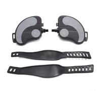 Besttoolifes Pedali per cyclette con cinghie, per spin bike e cyclette da interni, mandrino da 9/16" e 1/2", piattaforma antiscivolo con cinturino in gomma regolabile, sinistra e destra (5)