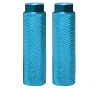 Besttoolifes Pedane in lega di alluminio, 100 x 28 mm, antiscivolo, zigrinate, per mountain bike, bici da pista da strada, compatibili con assi anteriori o posteriori da 3/8" (azzurro, 2 pezzi)