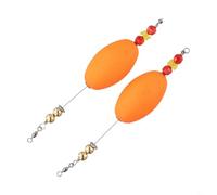 Besttoolifes Pesati per la visibilità, 2 galleggianti per luccio con girevole per acqua dolce per acqua salata Plus 20 cm Elite Float arancione giallo schiuma galleggiante per pesca per spigola, trota