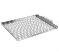Besttoolifes Piastra per barbecue in acciaio inox, 40,6 cm, rettangolare, accessorio per grigliare all'aperto, per cucinare in cortile e patio