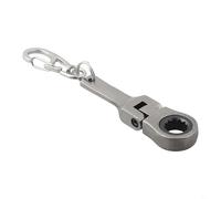 Besttoolifes Piccola chiave a cricchetto da 10 mm, portachiavi portatile con rotazione di 180 gradi e design pieghevole, per la riparazione di casa, auto e mobili (argento specchiato)