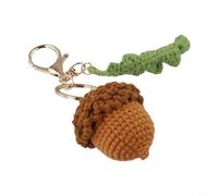 Besttoolifes Portachiavi fatto a mano a forma di ghianda all'uncinetto, ciondolo a forma di dado per chiavi, accessorio stravagante per borsa, ciondolo unico realizzato a mano