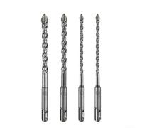 Besttoolifes Punta per trapano a croce per gambo rotondo, due fori e due scanalature, in acciaio al carburo YG8, punta da trapano con doppia scanalatura per piastrelle e mattoni, confezione da 4 (6+6+