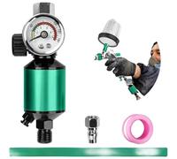 Besttoolifes Regolatore di pressione dell'aria da 140 PSI con separatore di olio e acqua per strumenti a spruzzo di vernice, struttura compatta in alluminio con sistema di drenaggio a un pulsante