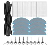 Besttoolifes Robot Aspirapolvere Parti di Ricambio Spazzola Principale Spazzole Laterali Filtro Mop Panno Kit per ILIFE V20 Vyzzle D10 per Lydsto R1D Edge (B)