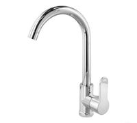 Besttoolifes Rubinetto miscelatore cromato girevole con maniglia singola per lavabo da bagno acqua calda e fredda, struttura in plastica spessa in acciaio, resistente ai graffi