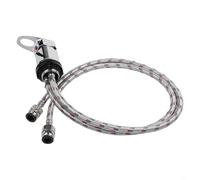 Besttoolifes Rubinetto miscelatore doccia per camper con valvola a pressione da 12 mm e code in acciaio inossidabile da 800 mm, rubinetto compatto in ottone effetto cromato per camper