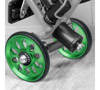 Besttoolifes Ruote pieghevoli in lega di alluminio con cuscinetti per allenamento a spinta, ruote M6 portatili, resistenti all'usura, viti anti installazione, set di aggiornamento (un paio di verdi)