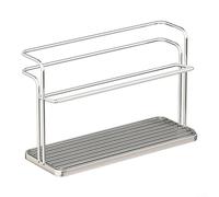 Besttoolifes Scolapiatti per bottiglie con vassoio di scarico rimovibile, tazza a 2 livelli e portabicchieri per cucina, organizer salvaspazio in acciaio al carbonio (C)