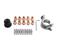 Besttoolifes Set di 22 pezzi di materiali di consumo per taglio al plasma con elettrodi S45/s25, ugelli, scudi e guida a rullo, compatibili con plasma per applicazioni di saldatura CNC per lavorazione