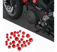 Besttoolifes Set di 30 copribulloni M10 rossi compatibili con esagono incassato con finitura elettrolitica in ABS per moto e bici, in plastica, per la maggior parte dei modelli M8