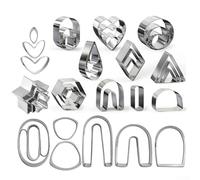 Besttoolifes Set di 36 formine per argilla polimerica, in acciaio inox, per fai da te, per stampaggio in ceramica, forme per biscotti e fondente, kit di taglio in metallo