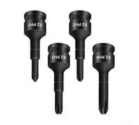 Besttoolifes Set di adattatori per chiavi a bussola da 3/8 pollici, in acciaio cromato, per cacciavite a croce PH1, PH2, PH3, PH4, lunghezza 60 mm, nero, compatibile con utensili a mano a testa