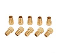 Besttoolifes Set di adattatori per valvole di bicicletta, in ottone, 10 pezzi, converte (Sclaverand) in valvole Dunlop per pompe per bici, auto e stazioni di benzina, 5 o 10 pezzi