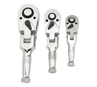 Besttoolifes Set di chiavi a cricchetto a 72 denti, 3 pezzi per unità da 1/4, 3/8 e 1/2 pollici, testa flessibile per un migliore accesso