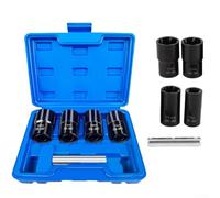 Besttoolifes Set di estrattori per dadi e bulloni, attacco da 1/2 pollice da 17-22 mm, design a spirale a 6 punti per elementi di fissaggio spogliati e arrugginiti, rimozione dadi automobilistici (blu