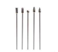 Besttoolifes Set di frese rotative lunghe, lunghezza 100 mm, gambo 3 mm, testa 6 mm, per lavorazione di rame, alluminio, acciaio, vetro, 5 pezzi, utensili da taglio