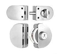 Besttoolifes Set di serrature in acciaio inox con meccanismo push-pull e montaggio a pavimento per porte spesse 10-13 mm, doppia funzione per una vestibilità sicura