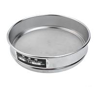 Besttoolifes Setaccio per test di laboratorio in acciaio inossidabile, diametro 20 cm, con telaio cromato e rete 304 per analisi delle particelle, apertura a rete 10-100 per laboratorio e alimenti (40