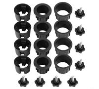 Besttoolifes Shade Sail Hardware - Kit di coperture per occhielli in plastica HDPE e acciaio inossidabile, 38 mm/48 mm, coperture per fori a doppia dimensione con viti M8, per ombrelloni da esterno