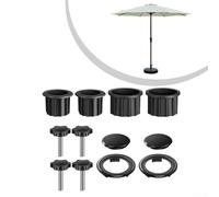 Besttoolifes Shade Sail Hardware - Set di riduttori in plastica per tubi, 38 mm e 48 mm, viti filettate M8, coperture per fori per ombrelli, per stabilità dell'ombrellone da patio