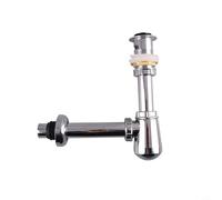 Besttoolifes Sifone cromato a bottiglia, per lavabo, con click clack, standard UK G1 1/4, in ottone cromato, per bagno e lavabo da parete