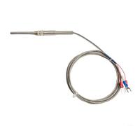 Besttoolifes Sonda di temperatura PT100 con filettatura M8 in acciaio inox, gamma da -50 a 400 °C, progettata per misurazioni industriali in macchinari e impianti tessili (50 mm x 2 m)