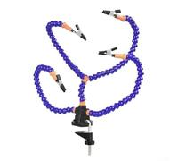 Besttoolifes Stazione di saldatura con morsetto da tavolo regolabile, sei bracci flessibili con clip rimovibili, struttura in plastica metallica, punte resistenti al calore per elettronica (4 artigli)