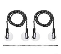 Besttoolifes Stendibiancheria da viaggio elastico per 3 m, estensibile fino a 4,5 m, con ganci e ventose, corda elastica portatile per campeggio, escursionismo, uso esterno, uso domestico, nylon nero