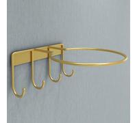 Besttoolifes Supporto da parete per palloni da rugby e altri sport, in acciaio, 4 pezzi, per risparmiare pallavolo, pallacanestro, calcio, organizer per riporre palloni da rugby e altri sport (dorato)