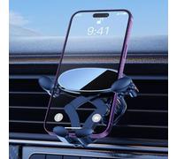 Besttoolifes Supporto per telefono da auto per bocchetta dell'aria, supporto regolabile con rotazione a 360 gradi con morsetto in gomma antiscivolo, staffa antiurto per telefono cellulare per GPS auto