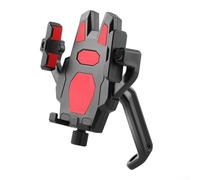 Besttoolifes Supporto per telefono in lega di alluminio, antivibrazione per manubrio con morsetto a molla per smartphone da 55-95 mm, design flessibile per ciclismo e moto (rosso)