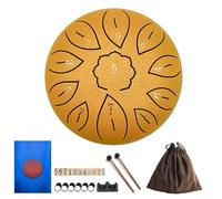 Besttoolifes Tamburo in acciaio, 15,2 cm, struttura in acciaio a lunga durata, garantisce relax per yoga, musicoterapia e decorazione domestica (oro)