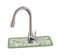 Besttoolifes Tappetino per lavello in terra di diatomee, assorbe l'acqua, tappetino antiscivolo per il drenaggio del rubinetto ad asciugatura rapida (C)