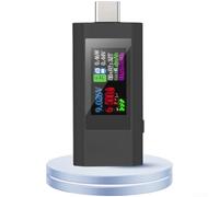 Besttoolifes Tester di corrente di tensione di tipo C, bidirezionale 4-30V 5.1A, misuratore USB con LCD a colori per il monitoraggio Real- mAh mWh (blace)